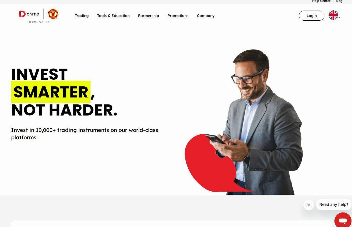 Screenshot of the Doo Prime website