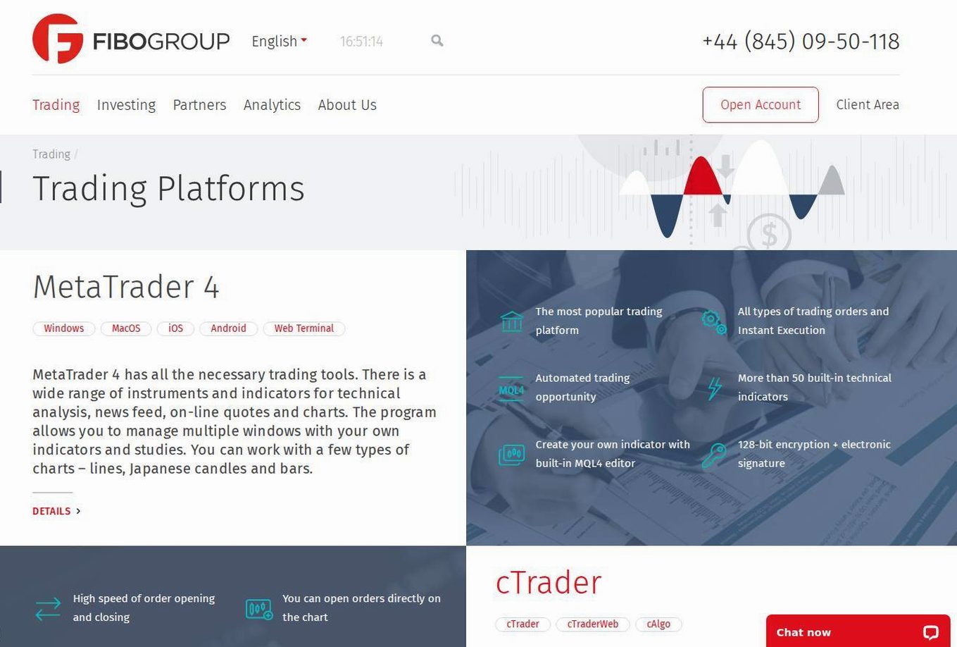 The platform page on the FIBO Group website