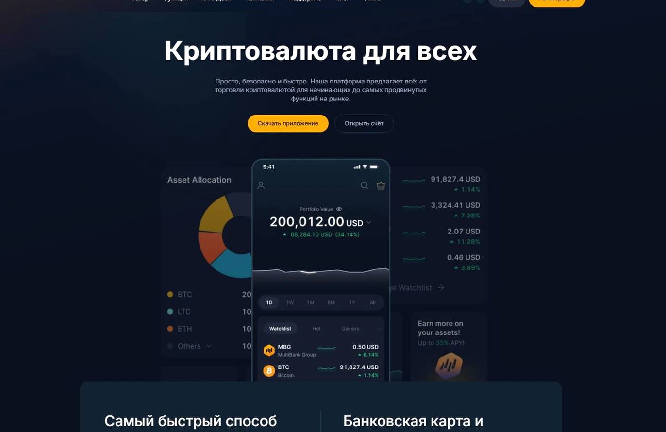 Screenshot of the MultiBank Group website