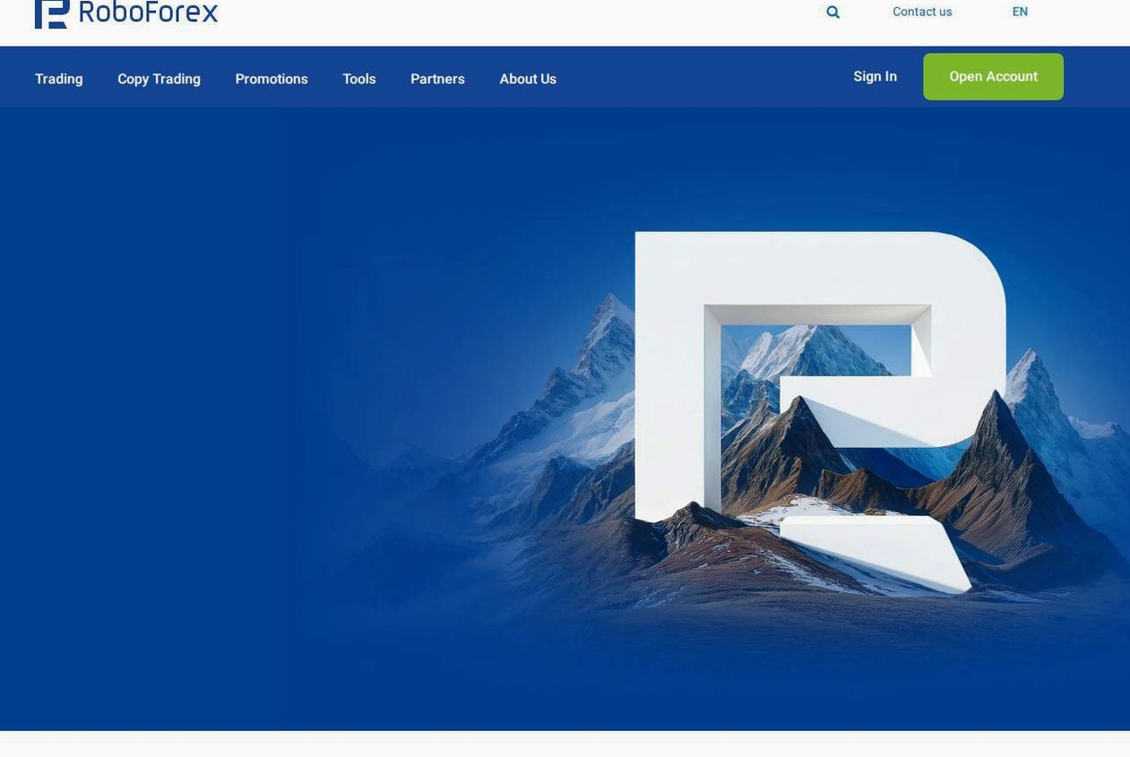Screenshot of the RoboForex website