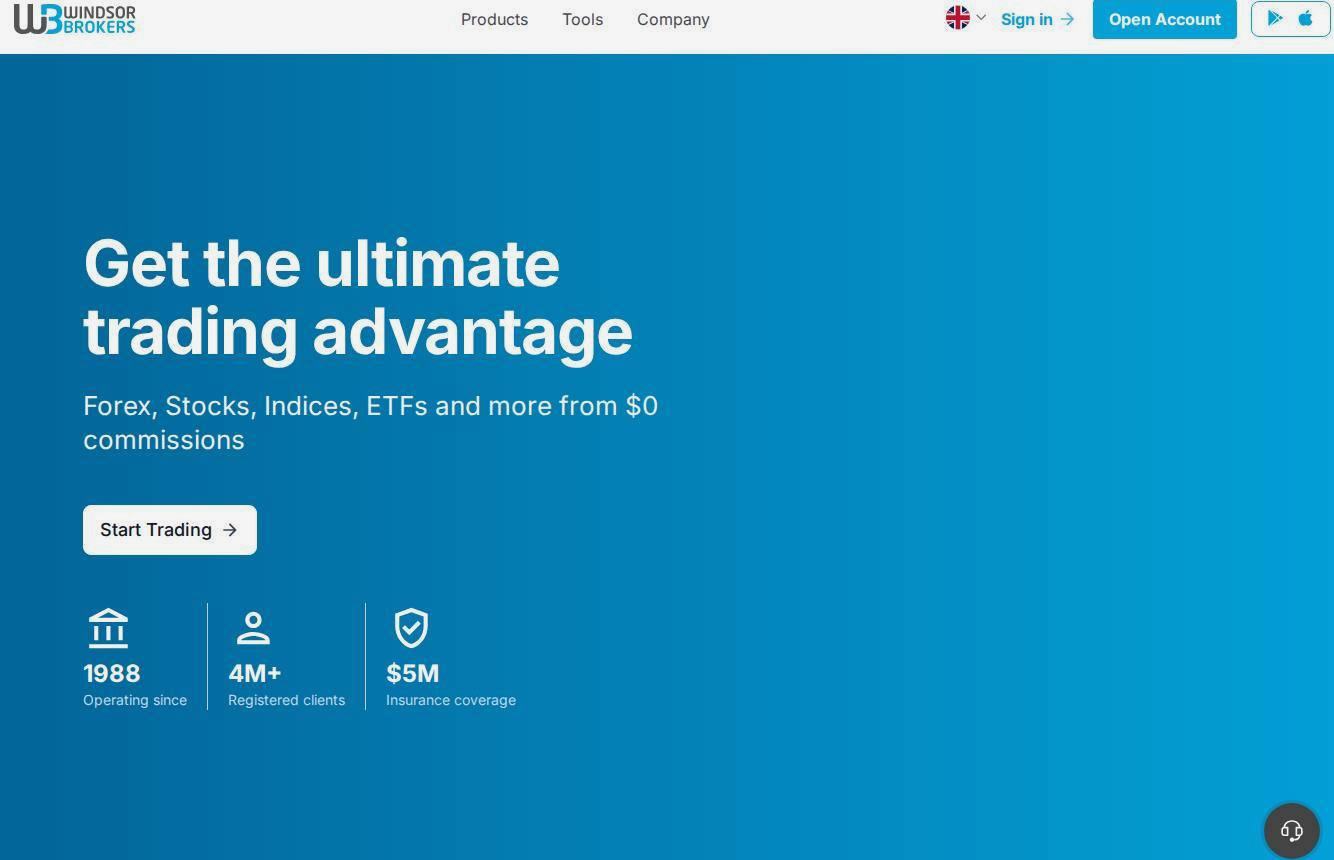 Screenshot of the Windsor Brokers website